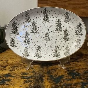 Oval Platter with Tree Design